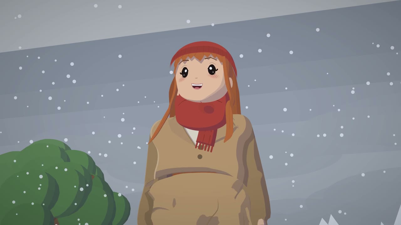 Ella in the snow, a frame from the finished film